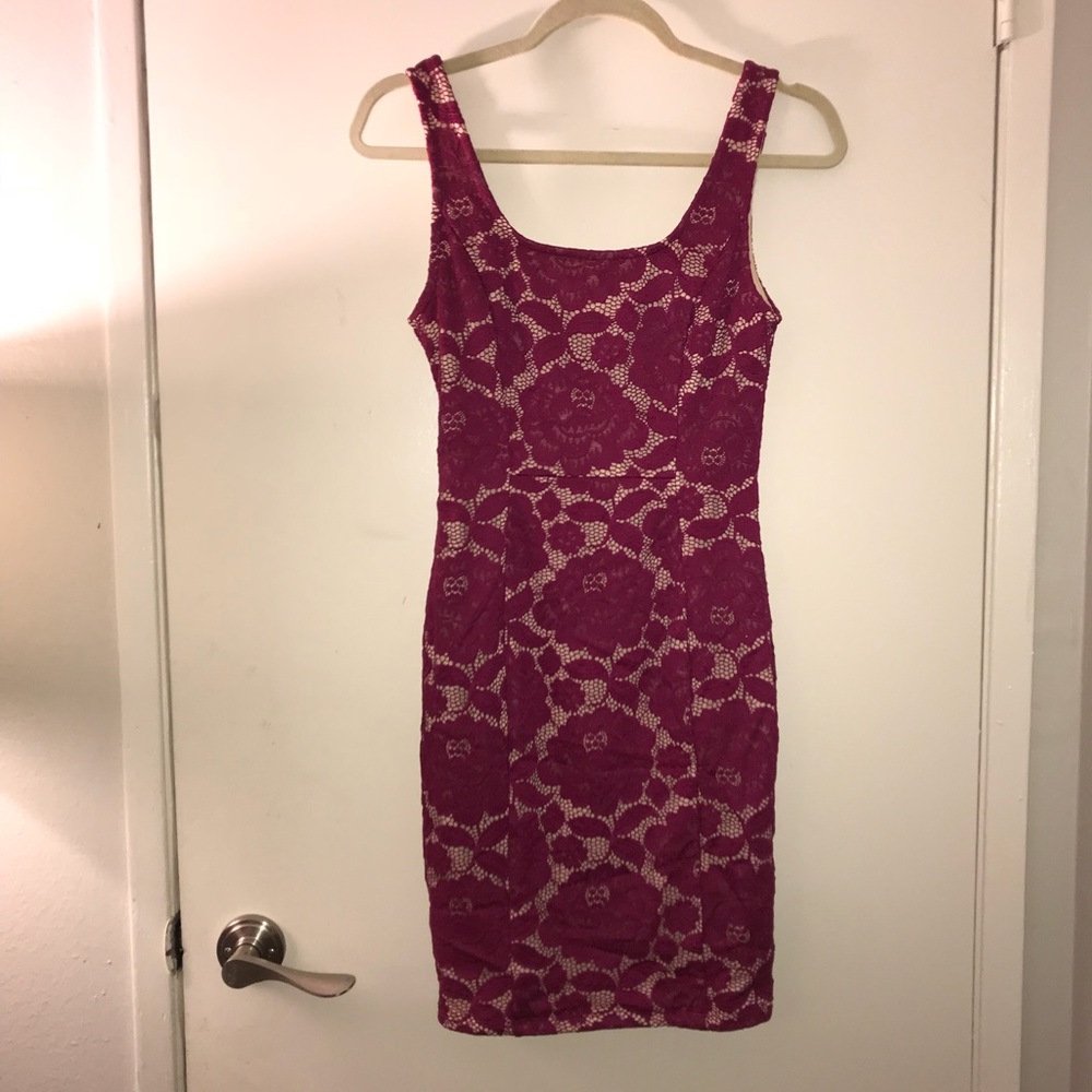 Foreign exchange maroon dress